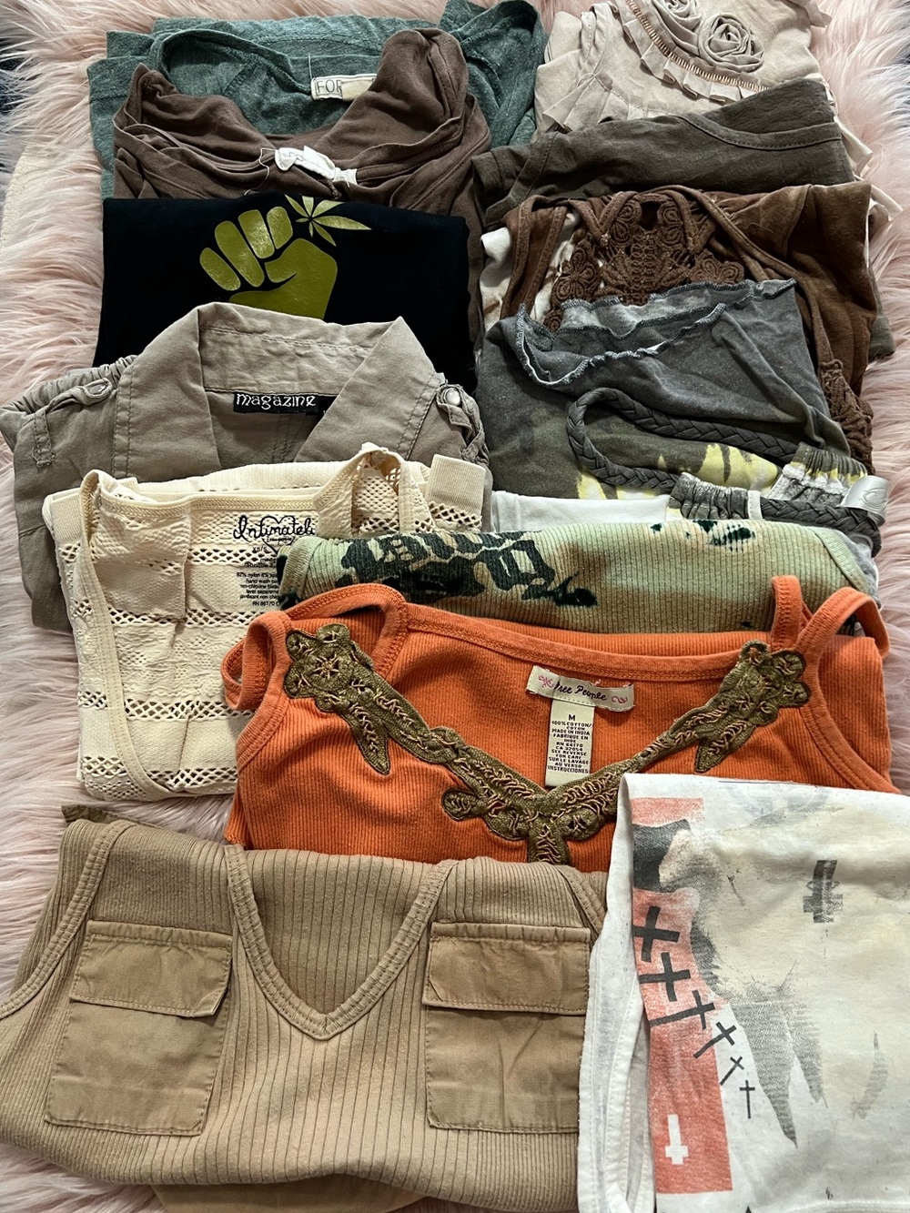 Mixed womens Tops Bundle - 13 pieces hippie boho clothing XS, S, M